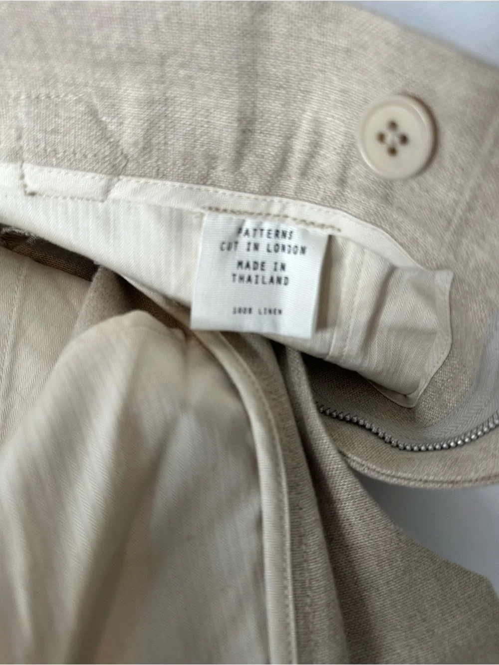 Men's Linen Blend Trousers in Light Khaki